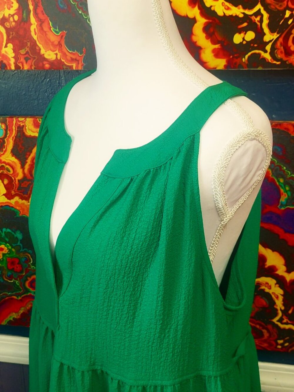 Calvin Klein ~Sz 10 ~ Maxi Green Dress ~ Excellent Condition